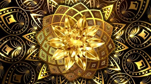 Luxury Golden Decorative Mandala Seamless Loop