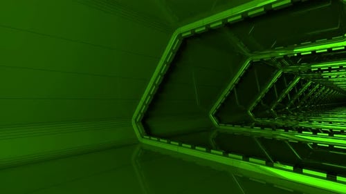 Bucle de túnel de estructura metálica verde