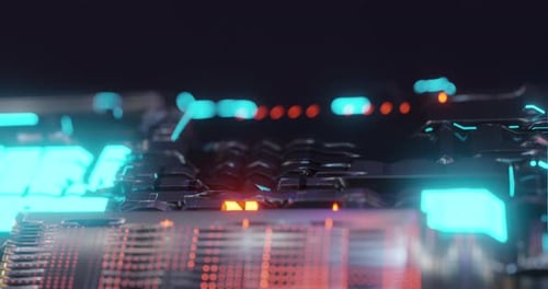 Motion graphic 4K of abstract technology background, led and particles.