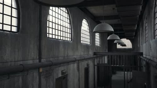 Rostiger alter Gefängniszellenblock