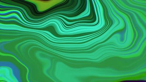 Vibrant Abstract Liquid Marble Green Flowing Motion Background