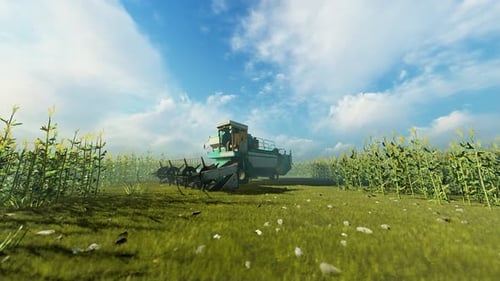 Harvester In The Field