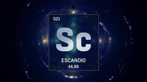 Futuristic Scandium Chemical Element Periodic Table Display
