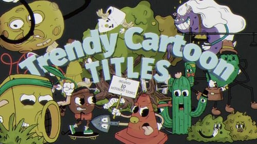 Animated Character Titles with Retro Cartoon Style