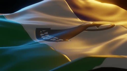 Realistic 3D Waving Fabric Flag Animation