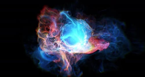 Iridescent multicolored particle flow