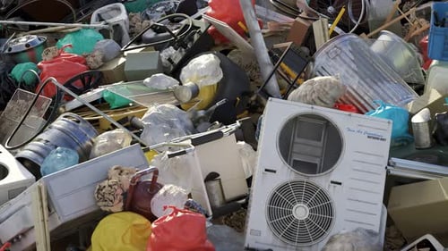 Time Lapse of a Large Pile of Garbage and Discarded Waste
