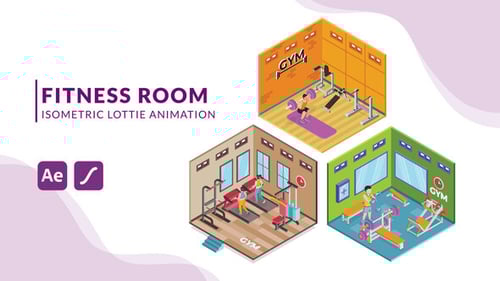 Fitness Room Isometric Animation | After Effects