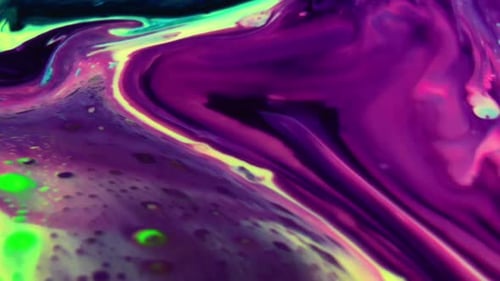 Abstract Swirling Patterns in Yellow, Purple, and Turquoise