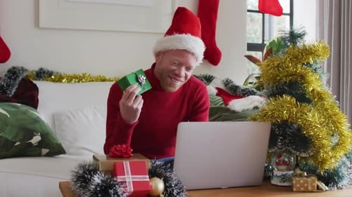 Christmas Video Call with Gifts at Home
