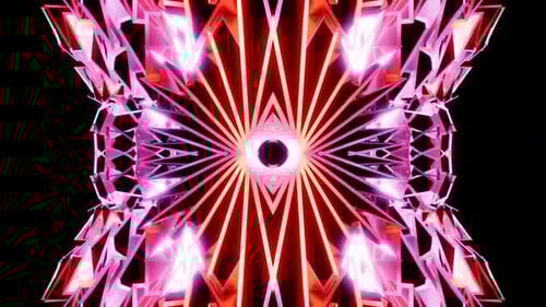Equalizer Orange And Pink Crystal Party Backgrond Kaleidoscope Vj Loop HD