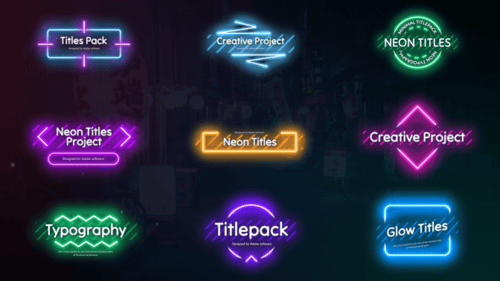 Vibrant Neon Titles for Dynamic Video Projects