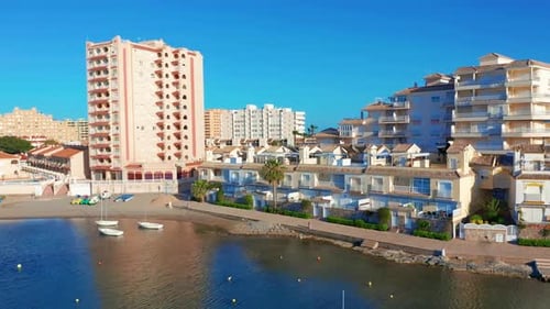 Aerial View. Panoramic View La Manga Del Mar Menor, Cartagena, Murcia, Spain