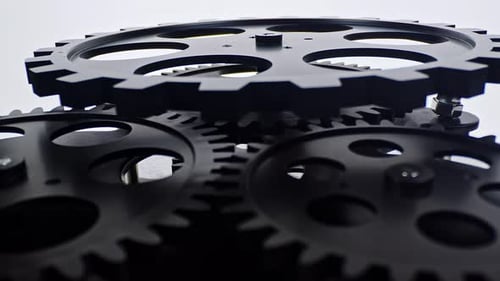 Interlocking Gears Rotating in a Complex Mechanism