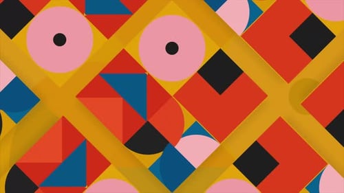 Animated Colorful Abstract Flat Design Geometric Pattern
