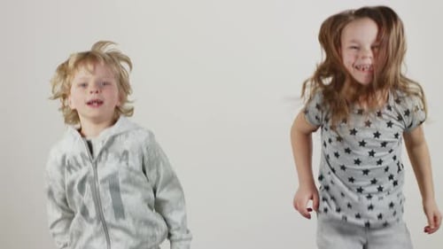 Funny Brather And Sister Are Playing