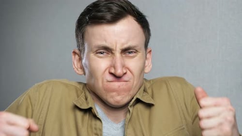 Close Up of Angry Man Screaming
