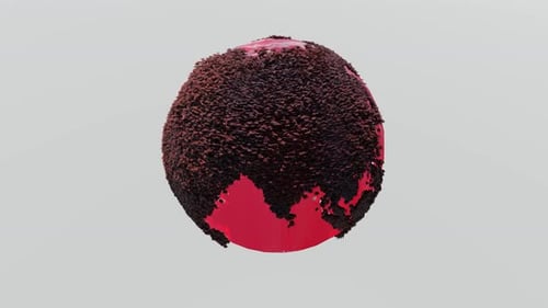 The earth rotates with a sea of blood
