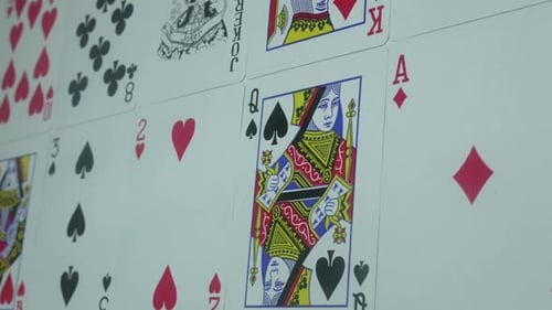 Playing Cards Arranged in an Abstract Pattern