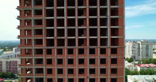 Aerial View of Building Under Construction in City