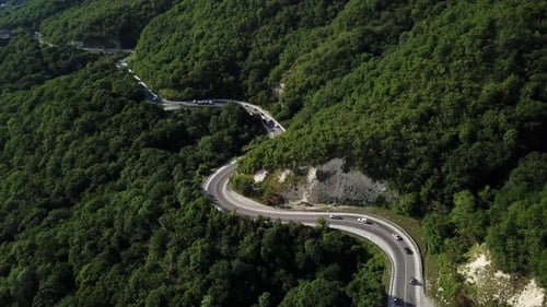 Mountain Winding Zig Zag Road