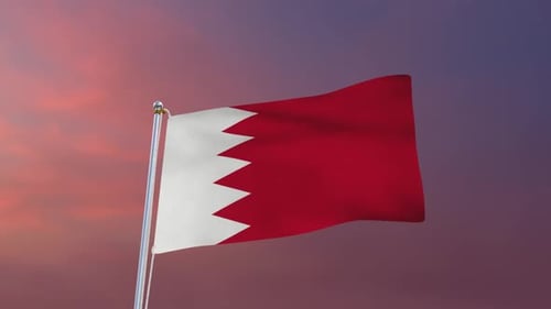 Flagge von Bahrain winkend
