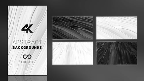 Seamlessly Looping Abstract Wavy Monochrome Backgrounds