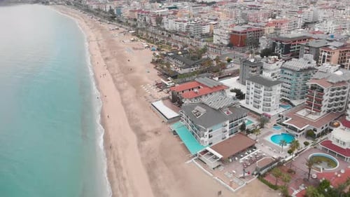 Tourist resort with beautiful empty coastline