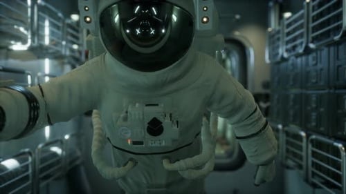Astronaut in der Orbital-Raumstation