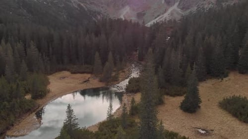 Amazing drone shoot revealing the Morkie Oko lake in the National Park of Tatry, Poland