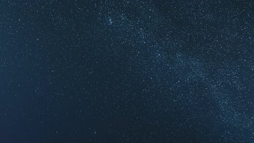 Night Starry Sky With Glowing Stars. Bright Glow Of Planet Venus In Sky Among The Milky Way Galaxy