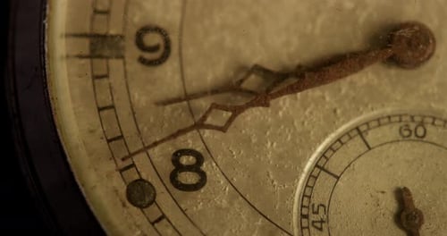 Extreme Close Up of Vintage Watch Face