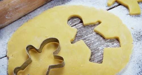 Gingerbread Man Cookie Dough with Cookie Cutter