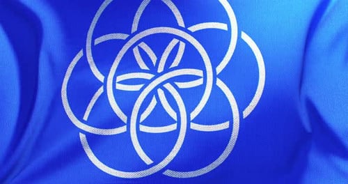 Waving Flag of Earth Symbol Animated Background