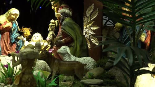 Christmas Nativity Scene with Holy Family Figures
