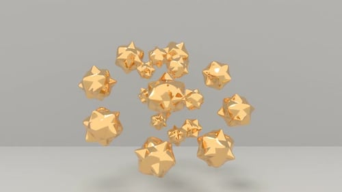 Abstract Gold Stars Changed to Spheres Able to Loop Seamless