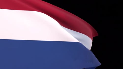 Waving Red White Blue Flag Animation