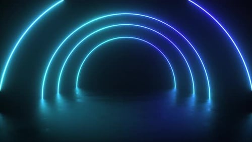 Colorful Neon Glowing Arch Movment Background