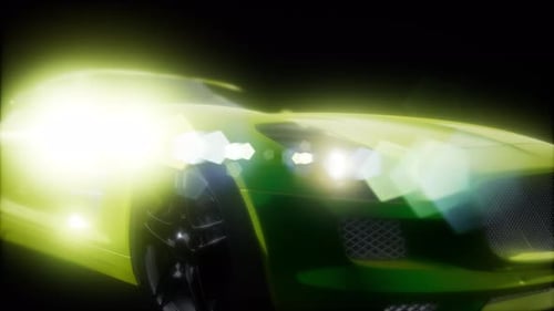 Futuristic Sportscar Headlights with Lens Flare Effect