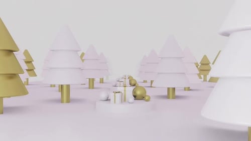 Modern Christmas Trees and Gifts Holiday Celebration Animation