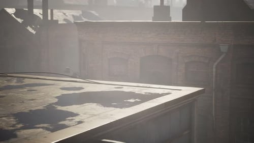 Abandoned Factory Empty Because of the Coronavirus Covid-19 Epidemic
