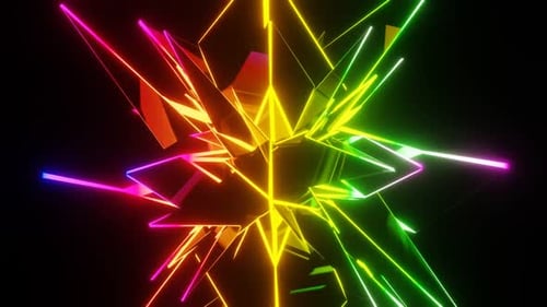 Rotation of a Neon Abstract Figure 1019