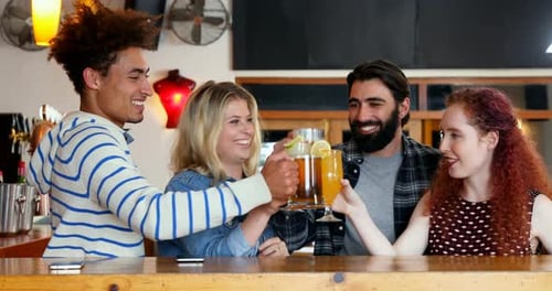 Group of friend having drink 4k