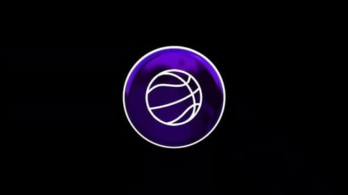 Glossy Rotating Basketball Sports Icon Animation