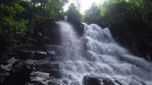 Beautiful Tropical Waterfall. Bali, Indonesia