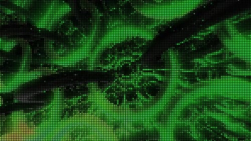 Die schwarzen Ringe, die mit den grünen Kreisen verbunden sind, drehen sich um ihre Achse