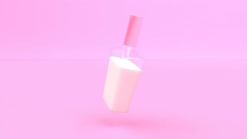 Pink Cream Skin Care Glass Tube Mockup Fashion Beauty Skincare Concept Transparent Medical Able to