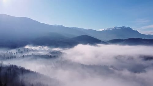 Flug über dem Nebel