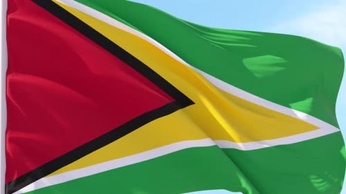 Realistic Waving Flag of Guyana Animation