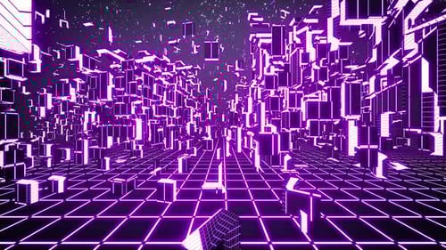 Purple Neon Glowing Hi Tech Tunnel 4k